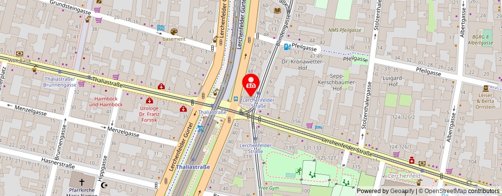 Street map section around the address