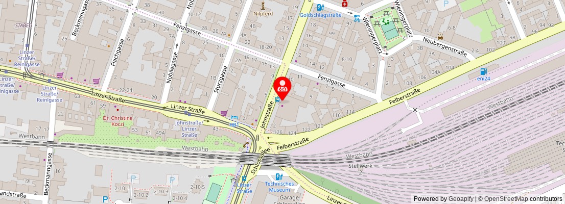 Street map section around the address