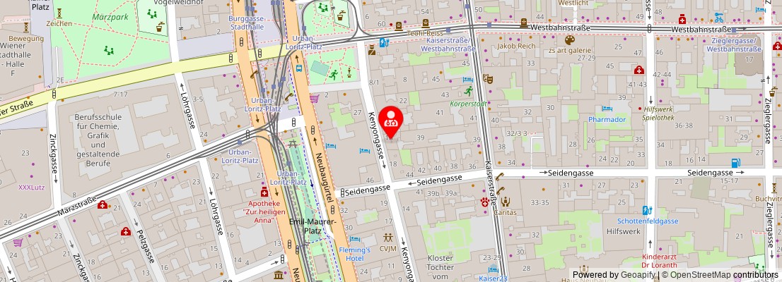 Street map section around the address