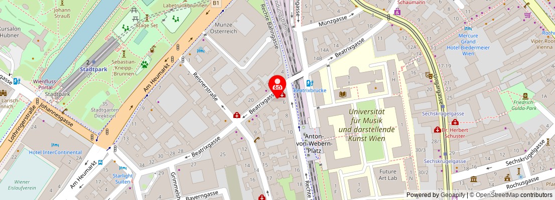 Street map section around the address