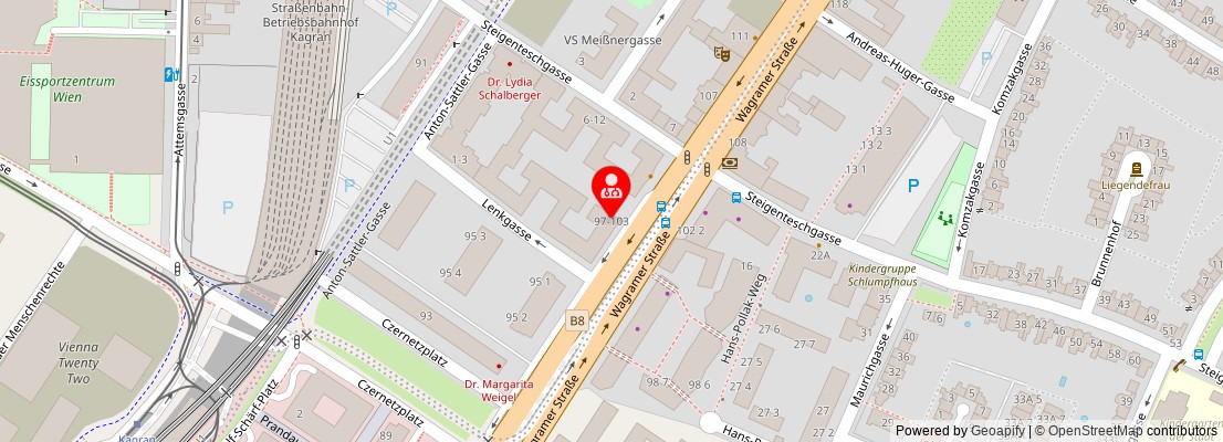 Street map section around the address