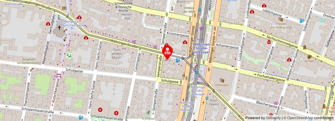 Street map section around the address