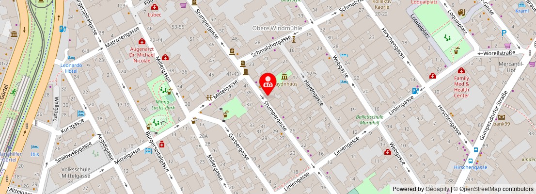 Street map section around the address