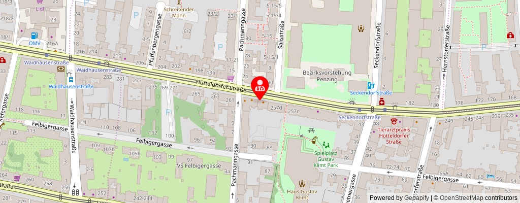 Street map section around the address