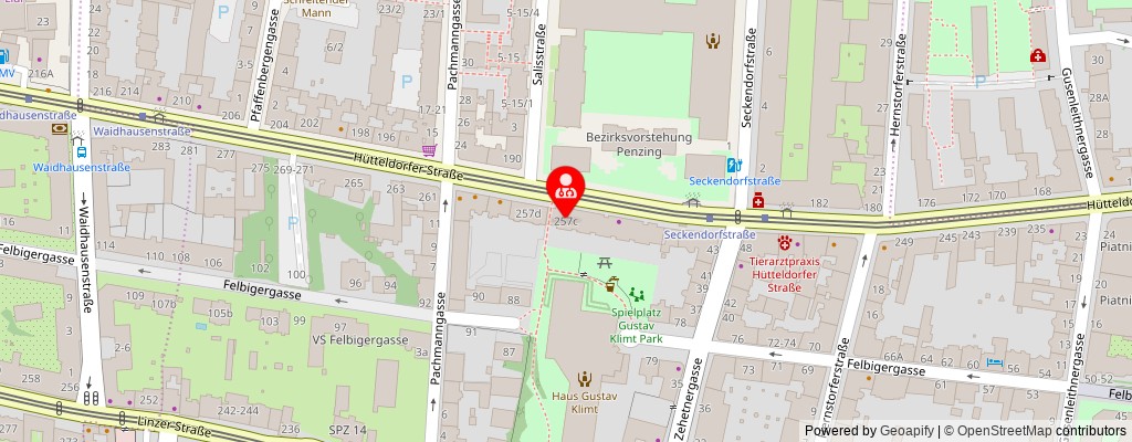 Street map section around the address