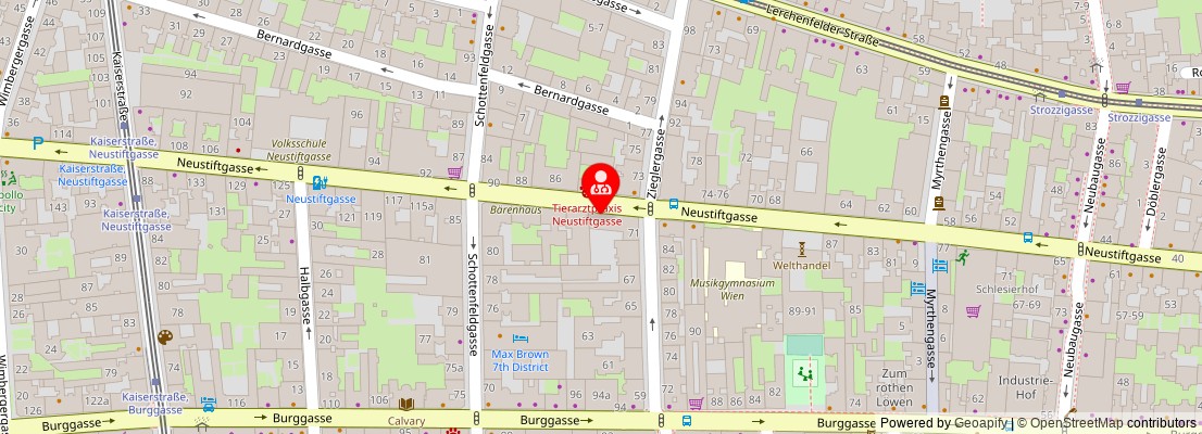 Street map section around the address