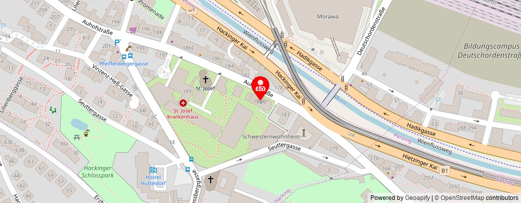 Street map section around the address