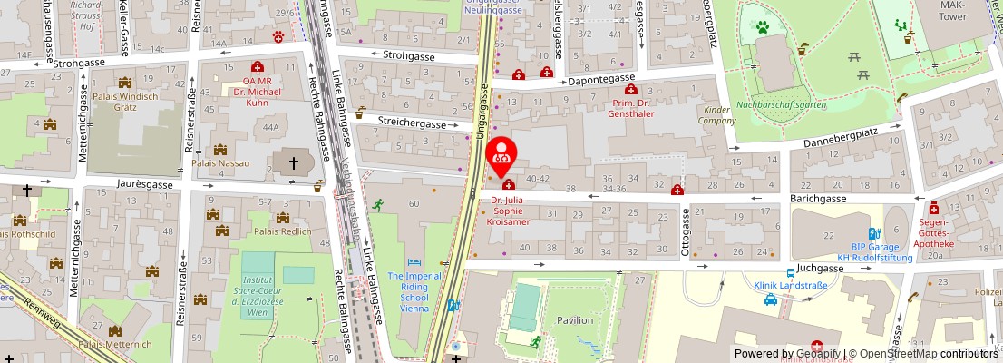 Street map section around the address