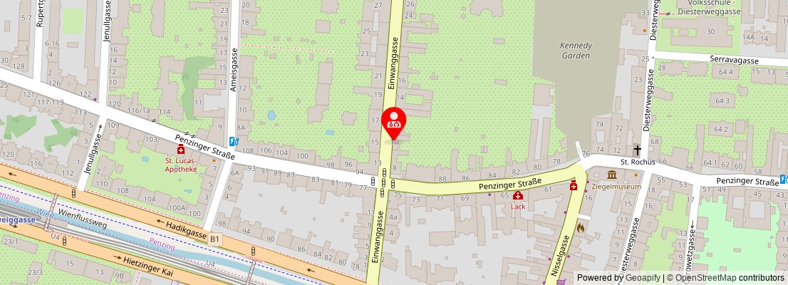 Street map section around the address