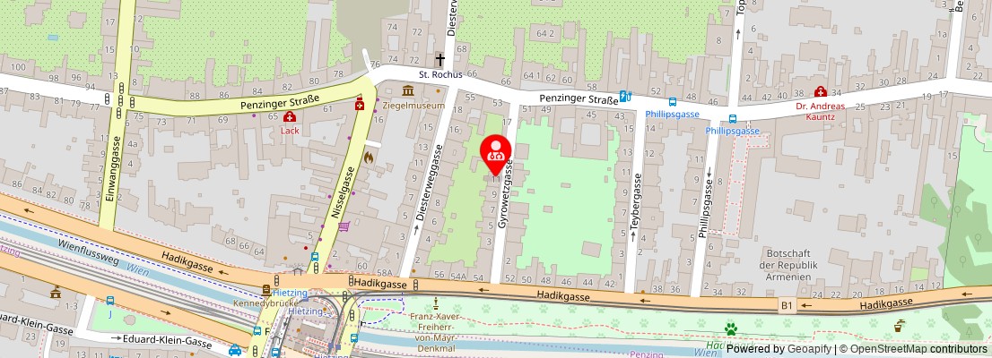 Street map section around the address