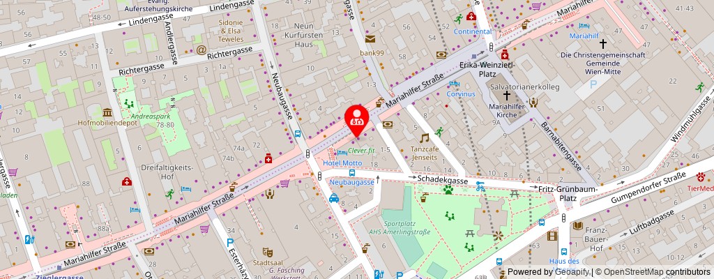 Street map section around the address
