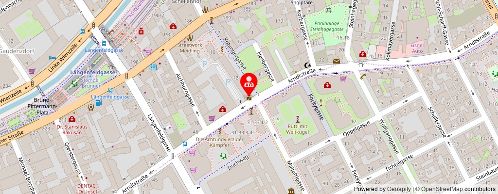 Street map section around the address