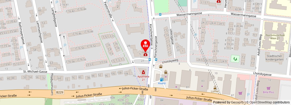 Street map section around the address