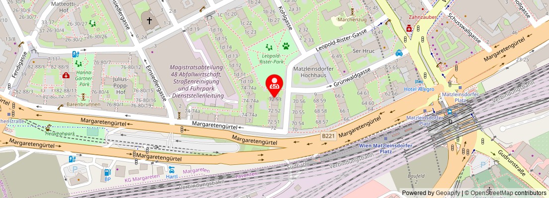 Street map section around the address