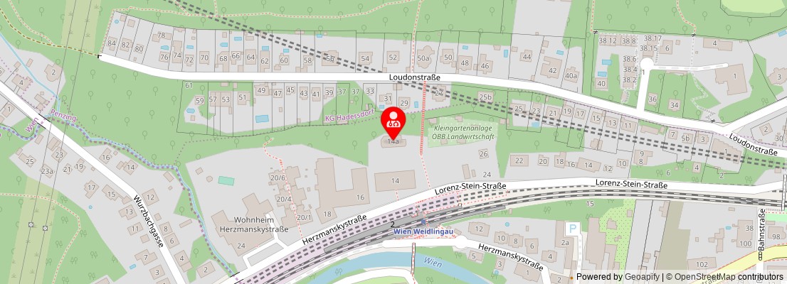 Street map section around the address