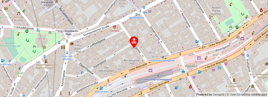 Street map section around the address