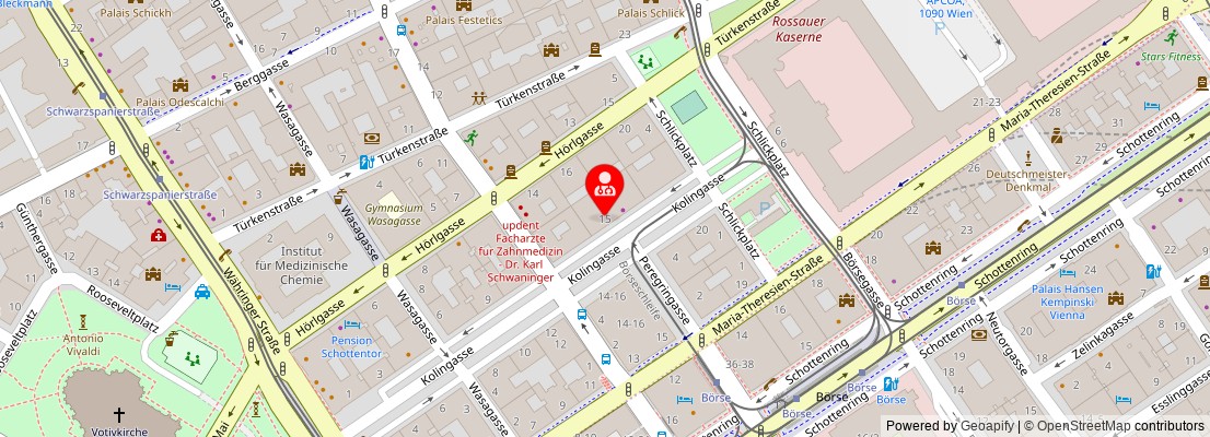 Street map section around the address