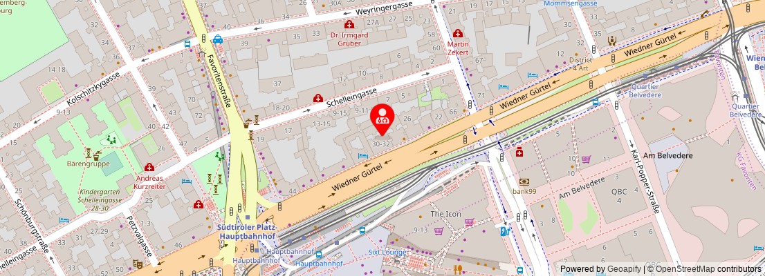 Street map section around the address