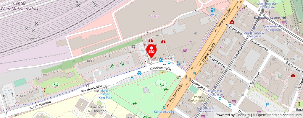 Street map section around the address