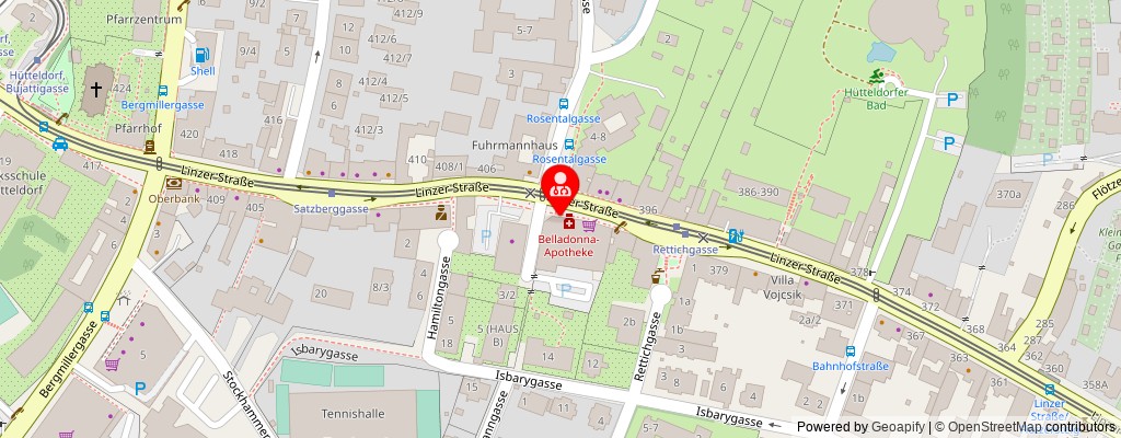 Street map section around the address