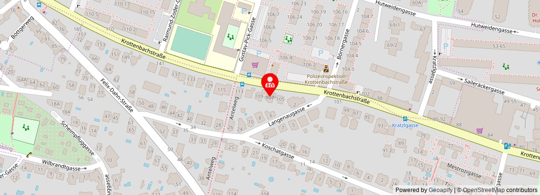 Street map section around the address