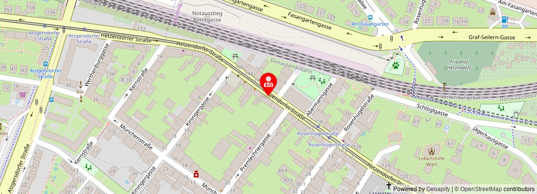 Street map section around the address