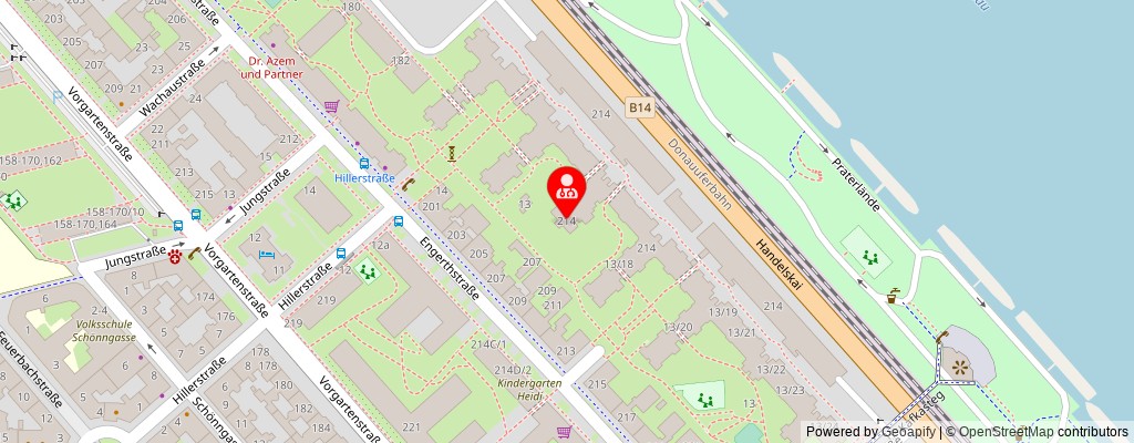 Street map section around the address