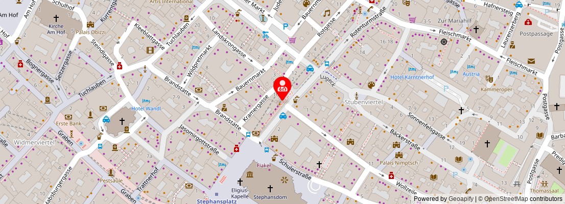 Street map section around the address