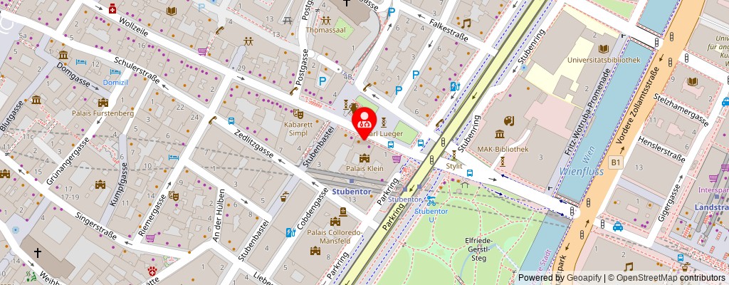 Street map section around the address