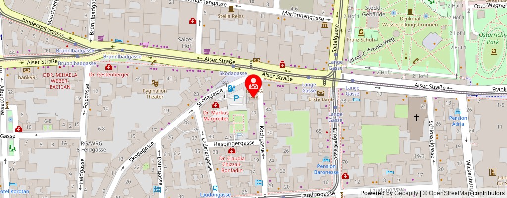 Street map section around the address