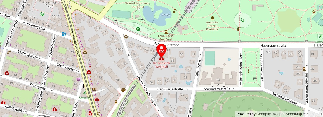 Street map section around the address