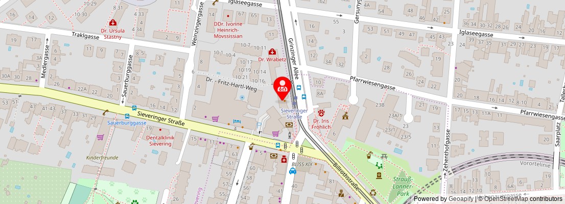 Street map section around the address