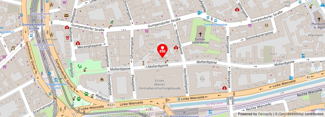 Street map section around the address