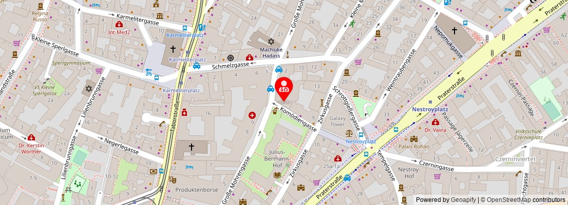 Street map section around the address