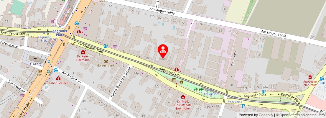 Street map section around the address
