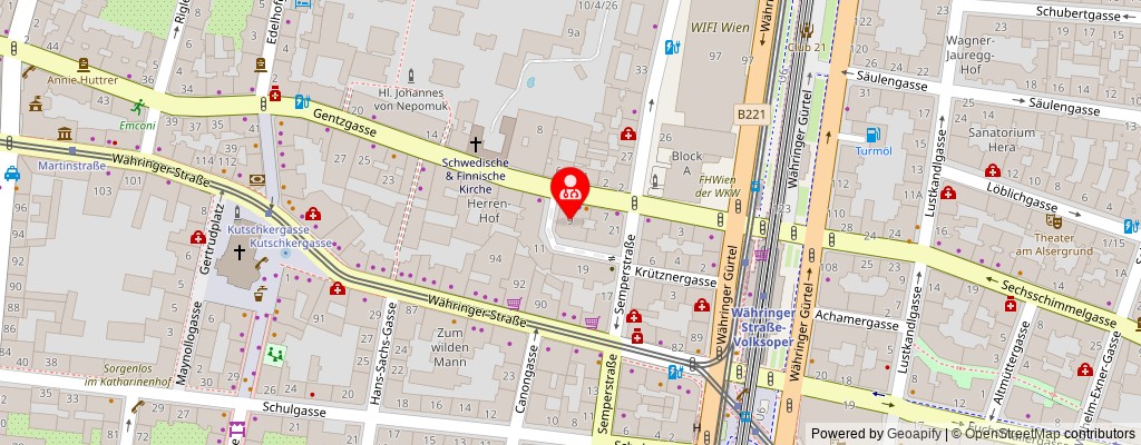 Street map section around the address