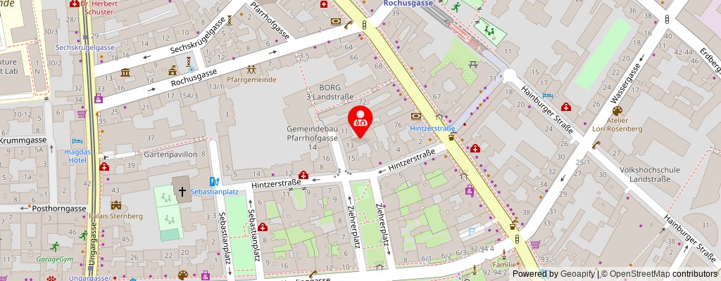 Street map section around the address