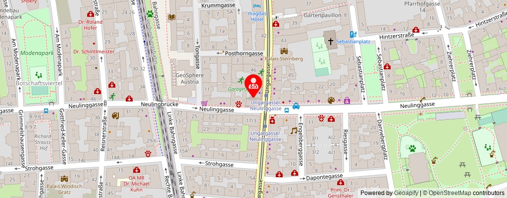 Street map section around the address