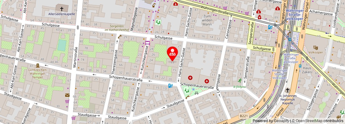 Street map section around the address