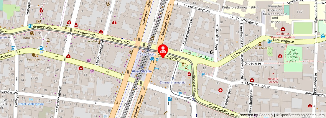 Street map section around the address