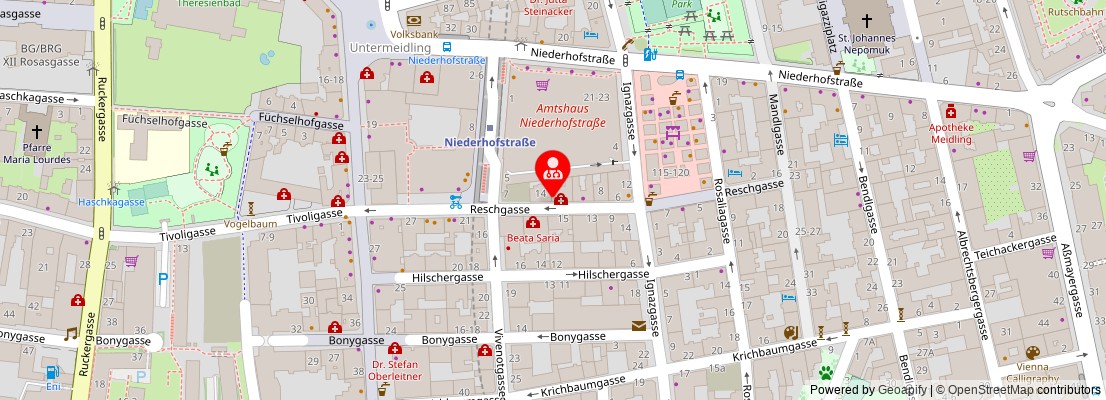 Street map section around the address