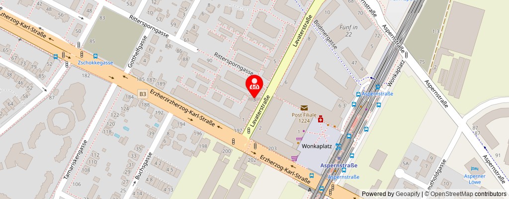 Street map section around the address