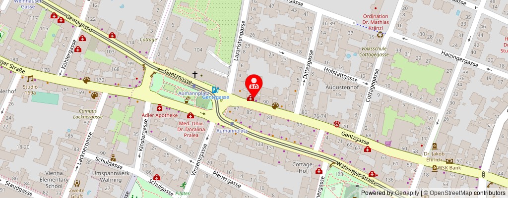 Street map section around the address