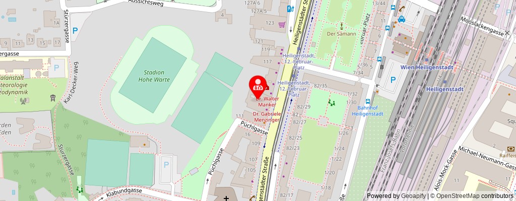 Street map section around the address