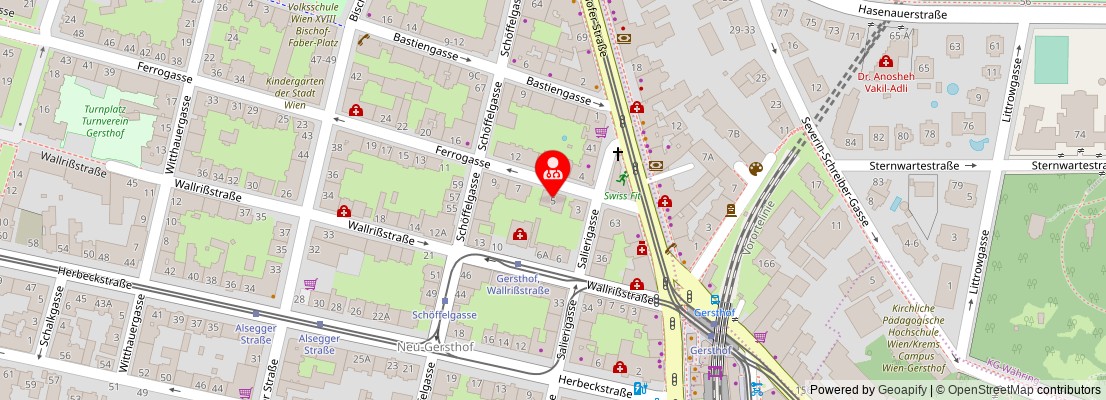 Street map section around the address