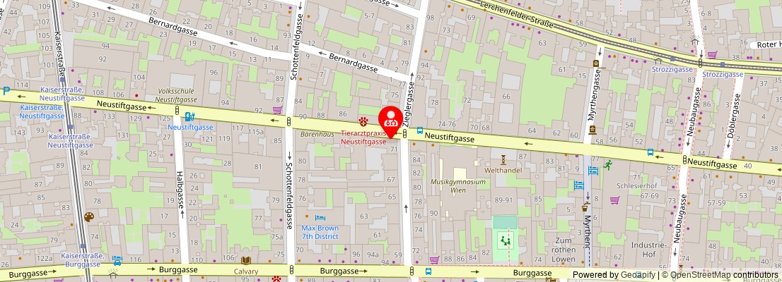 Street map section around the address