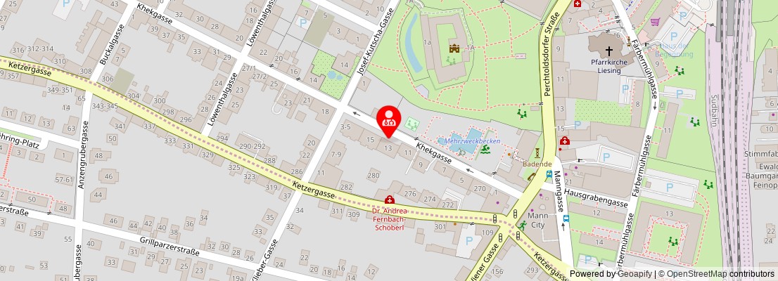 Street map section around the address