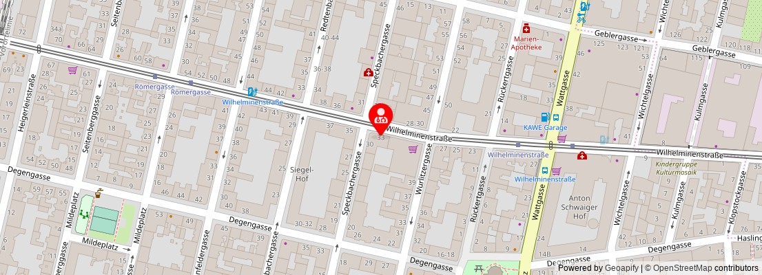 Street map section around the address