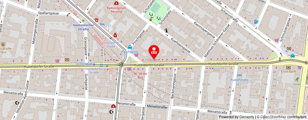 Street map section around the address