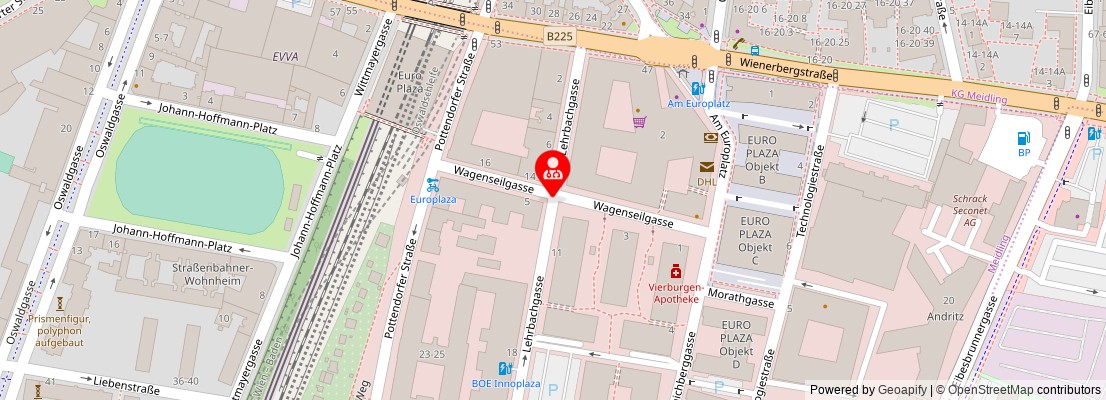 Street map section around the address
